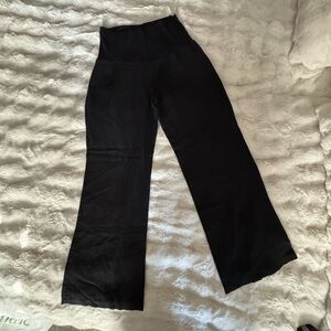 Love Tree Black Wide-Leg Linen Palazzo Trousers Boho Size Large